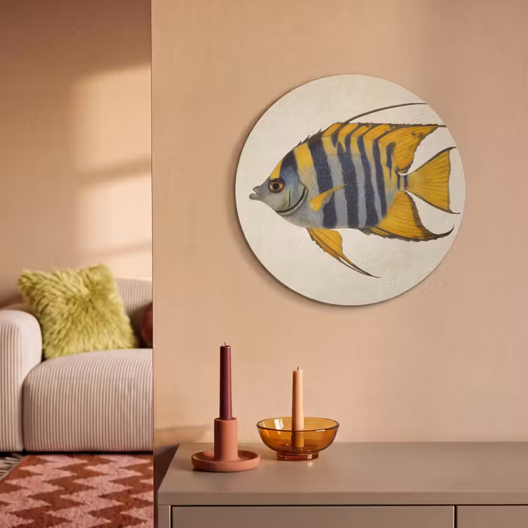 Akoestisch schilderij rond - Vis - Sierlijk - Vinnen - Illustratie — 3