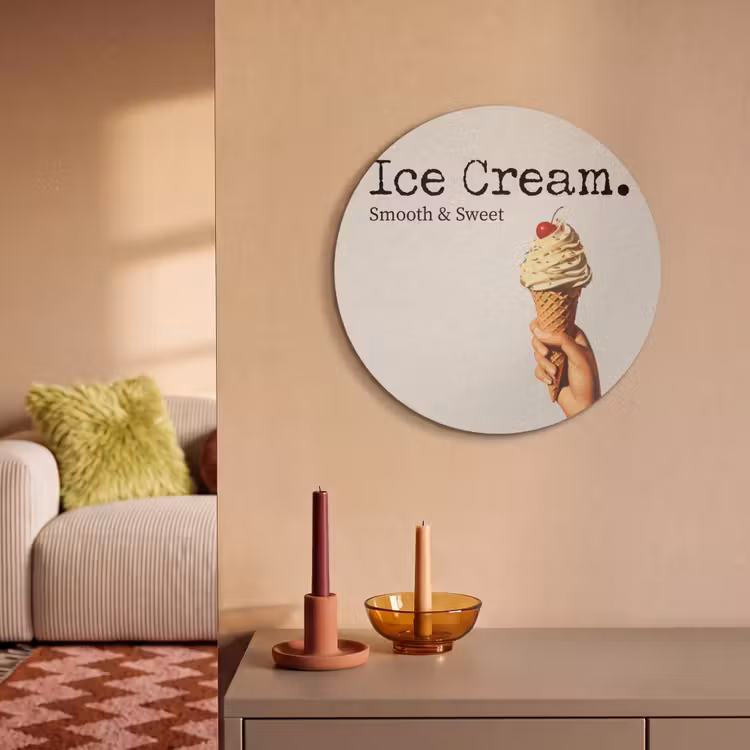 Akoestisch schilderij rond - Ice cream - Softijs - Kleurrijk - Kers — 3