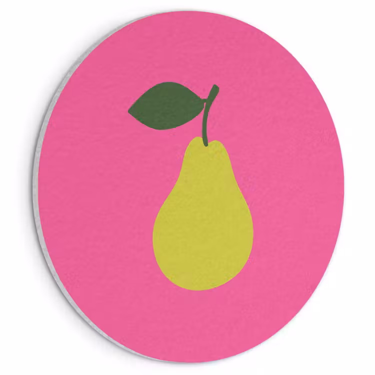 Akoestisch schilderij rond - Illustratie - Fruit - Peer - Groen — 1