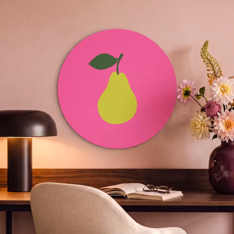 Akoestisch schilderij rond - Illustratie - Fruit - Peer - Groen — 2