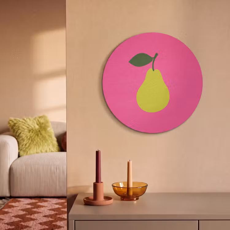 Akoestisch schilderij rond - Illustratie - Fruit - Peer - Groen — 3
