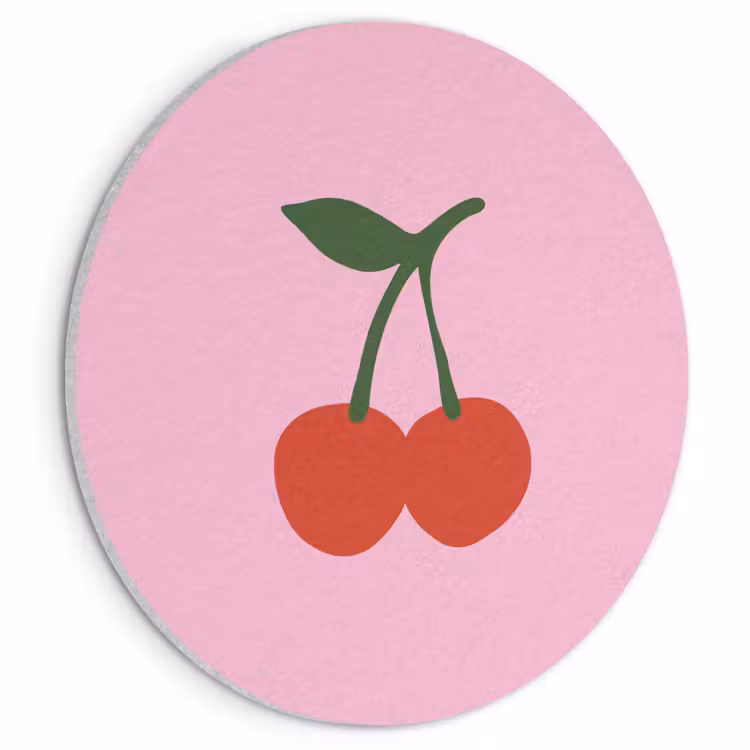 Akoestisch schilderij rond - Kersen - Roze - Illustratie — 1