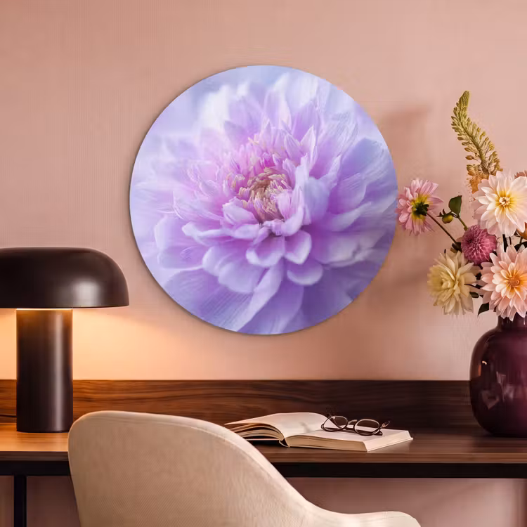 Akoestisch schilderij rond - Paars - Dahlia - Dromerig — 2