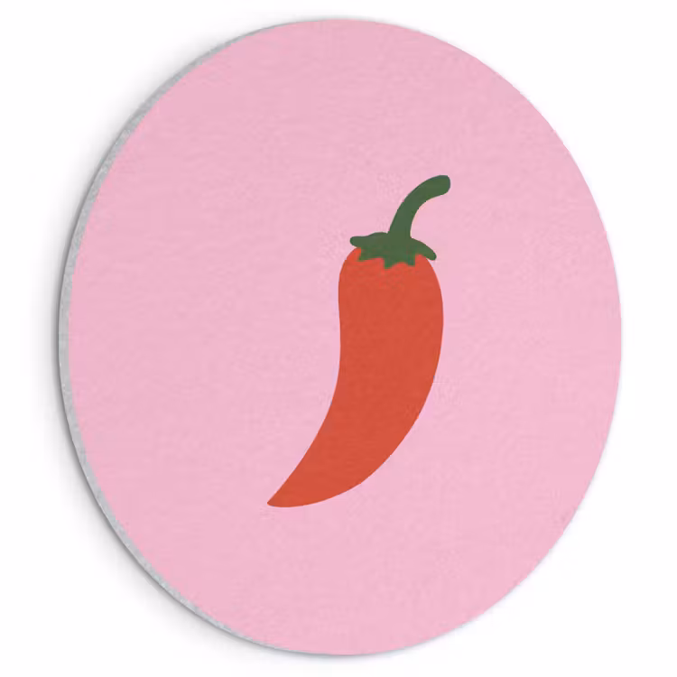 Akoestisch schilderij rond - Peper - Rood - Illustratie — 1