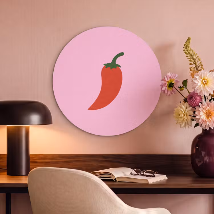 Akoestisch schilderij rond - Peper - Rood - Illustratie — 2