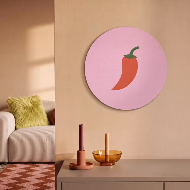 Akoestisch schilderij rond - Peper - Rood - Illustratie — 3