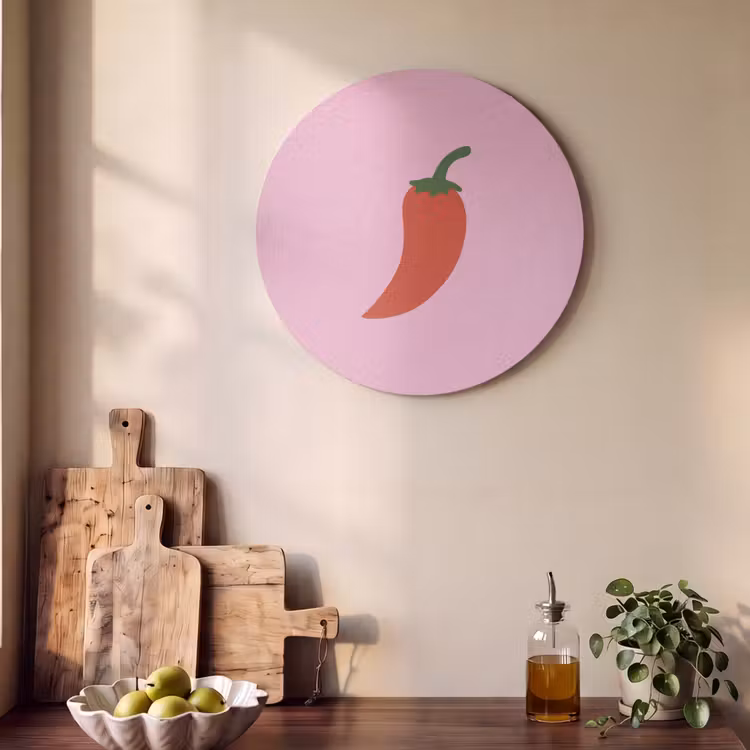 Akoestisch schilderij rond - Peper - Rood - Illustratie — 4