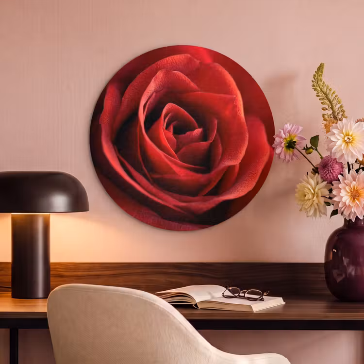 Akoestisch schilderij rond - Rood - Roos - Romantisch — 2