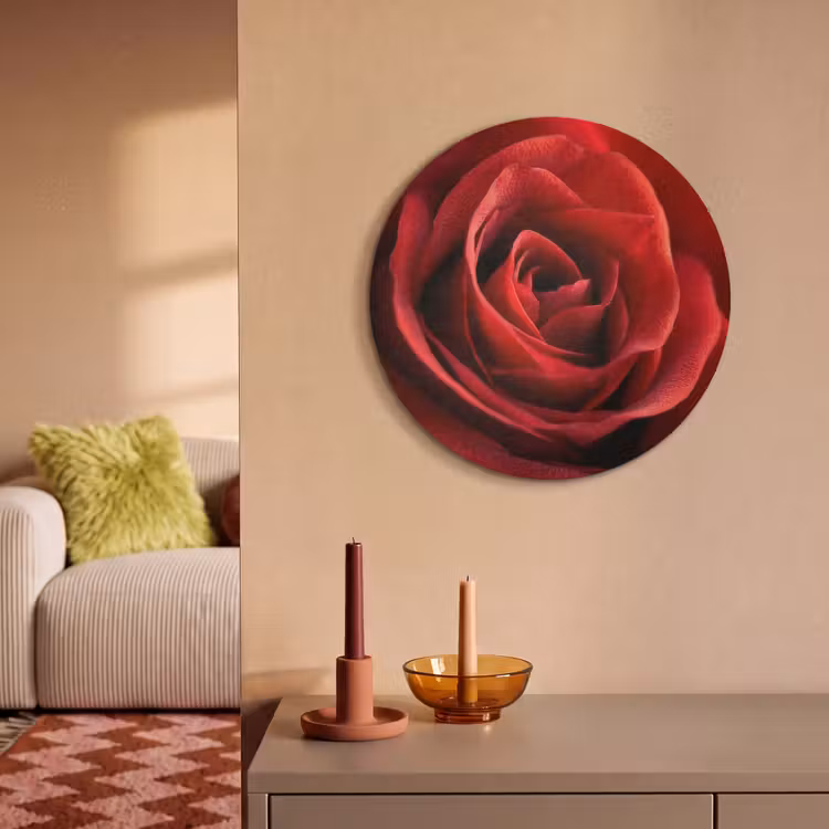 Akoestisch schilderij rond - Rood - Roos - Romantisch — 3