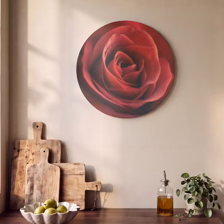 Akoestisch schilderij rond - Rood - Roos - Romantisch — 4