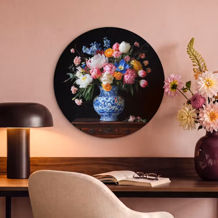 Akoestisch schilderij rond - Rozen - Bloemen - Vaas - Boeket — 2