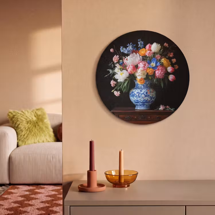 Akoestisch schilderij rond - Rozen - Bloemen - Vaas - Boeket — 3