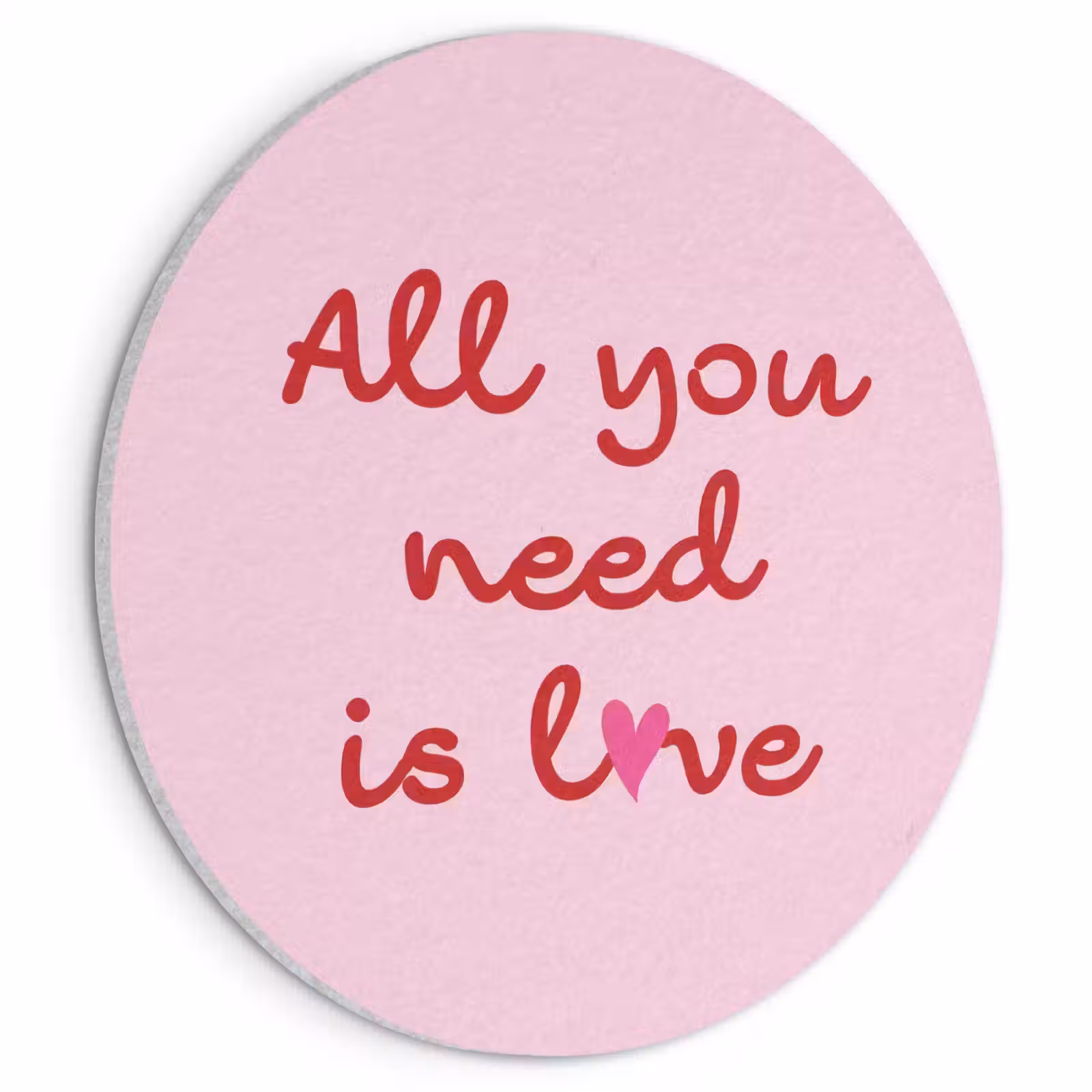 Akoestisch schilderij rond - Tekst - Roze - Love - Hart — 1