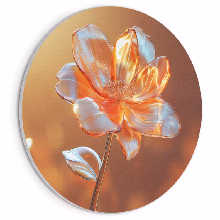 Akoestisch schilderij rond - Glazen - Bloem - Zonlicht — 1