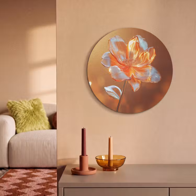 Akoestisch schilderij rond - Glazen - Bloem - Zonlicht — 3