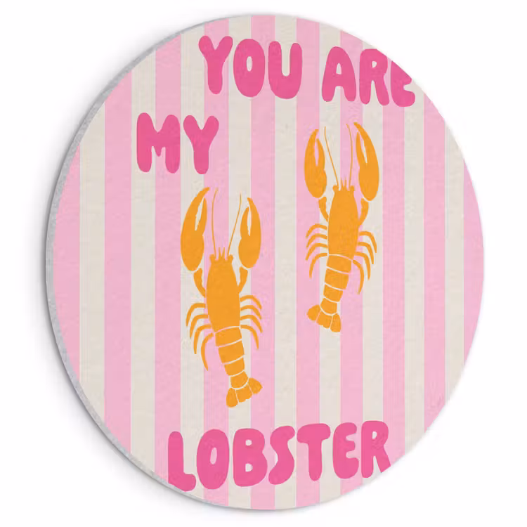 Akoestisch schilderij rond - Lobster - Love - Valentijn — 1