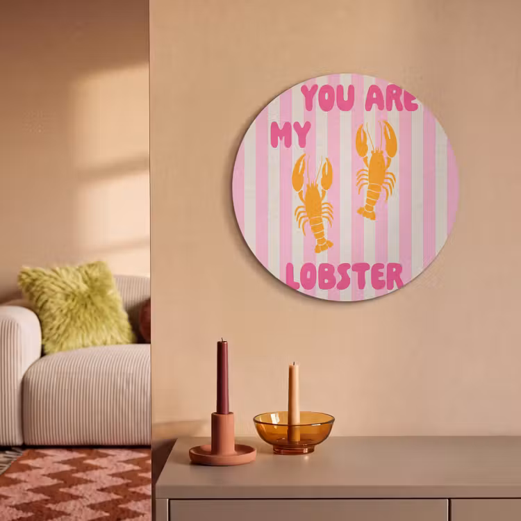 Akoestisch schilderij rond - Lobster - Love - Valentijn — 3
