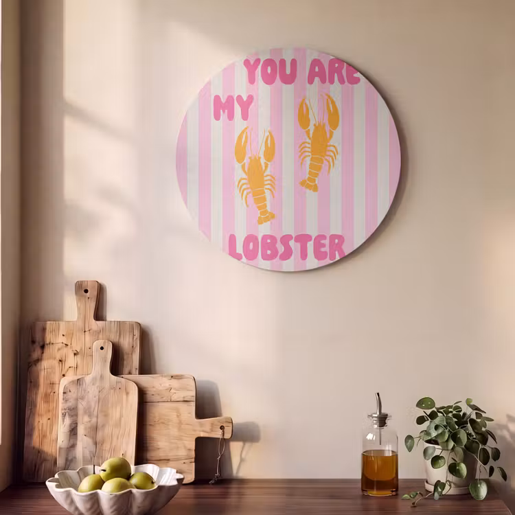 Akoestisch schilderij rond - Lobster - Love - Valentijn — 4
