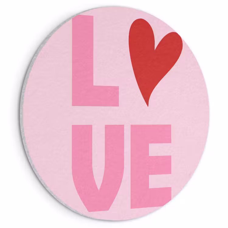 Akoestisch schilderij rond - Love - Roze - Hart - Valentijn — 1