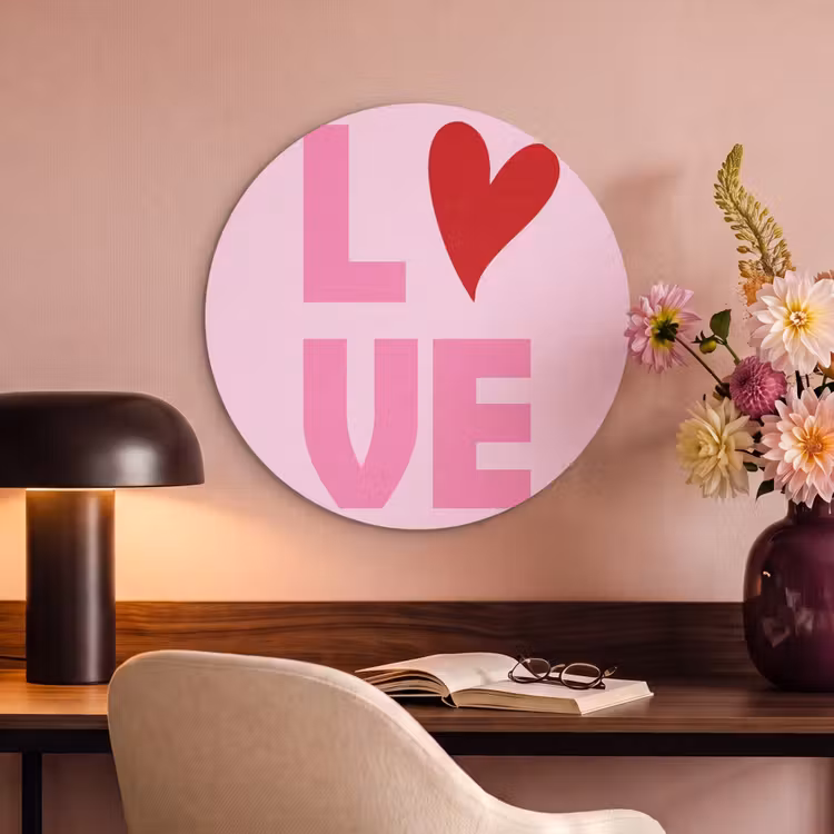 Akoestisch schilderij rond - Love - Roze - Hart - Valentijn — 2