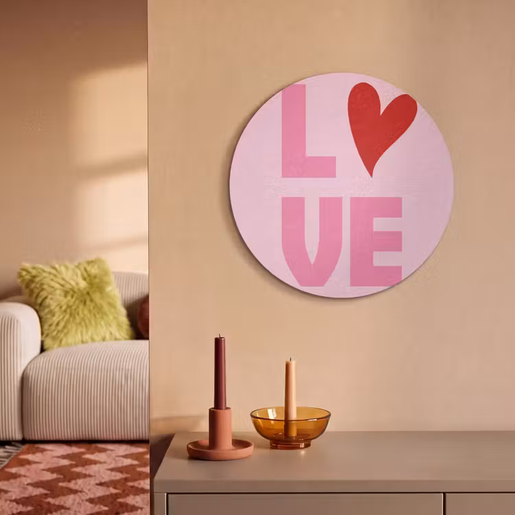 Akoestisch schilderij rond - Love - Roze - Hart - Valentijn — 3