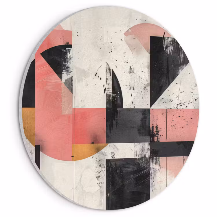 Akoestisch schilderij rond - Roze - Abstract - Aesthetic - Modern - Vormen — 1