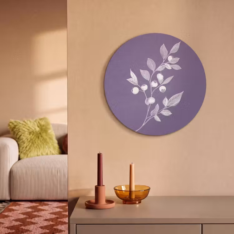Akoestisch schilderij rond - Tak - Sierlijk - Bladeren - Minimalistisch — 3