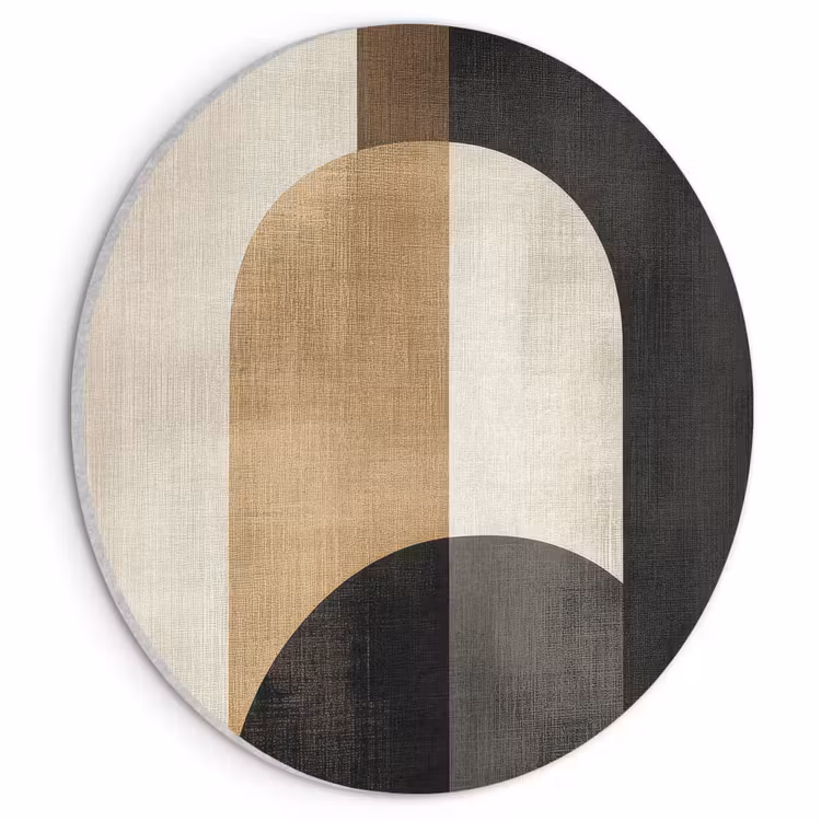 Akoestisch schilderij rond - Geometrische - Vormen - Wit — 1