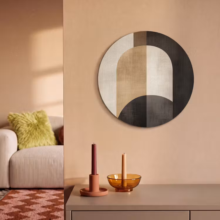 Akoestisch schilderij rond - Geometrische - Vormen - Wit — 3