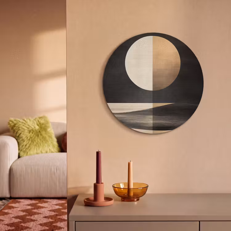 Akoestisch schilderij rond - Maan - Cirkel - Goud — 3