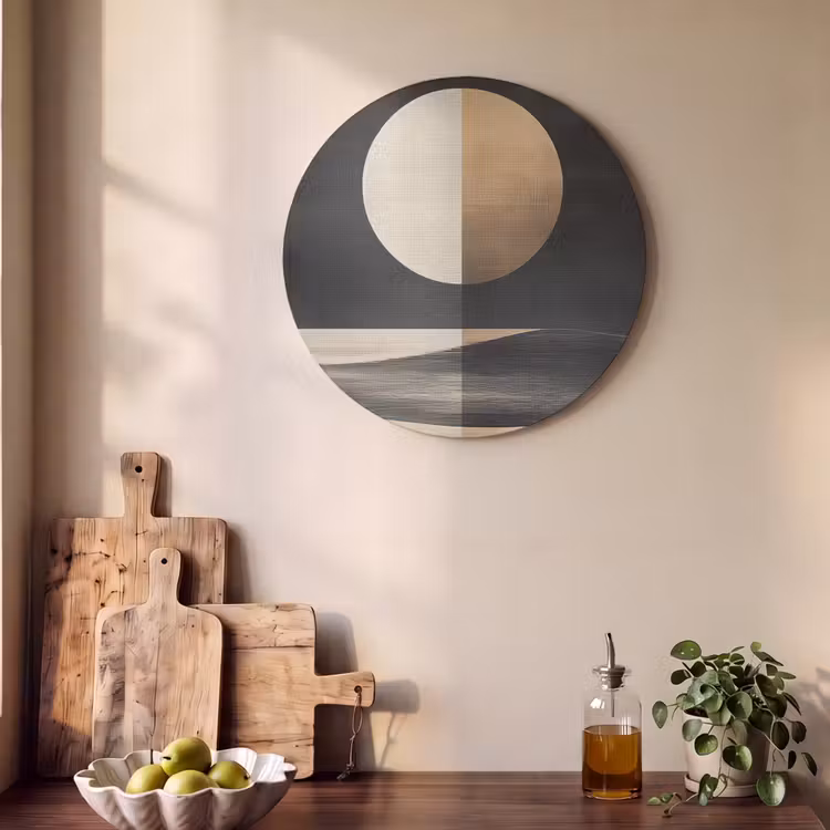 Akoestisch schilderij rond - Maan - Cirkel - Goud — 4