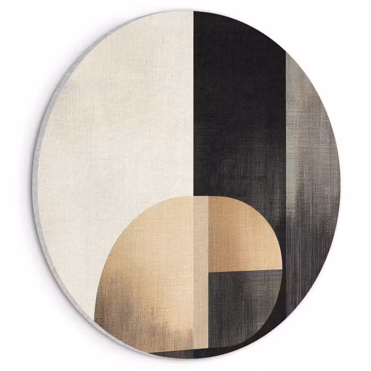 Akoestisch schilderij rond - Vormen - Modern - Zwart — 1