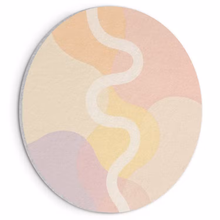 Akoestisch schilderij rond - Golvende vormen - Abstract - pastel — 1