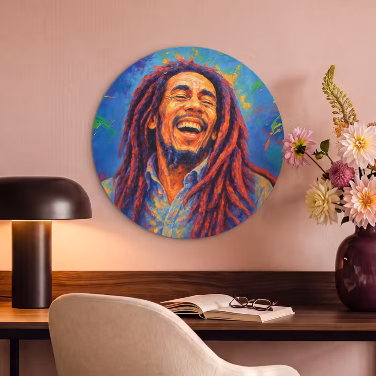 Akoestisch schilderij rond - Regenboogkleuren - Man - schilderij — 2