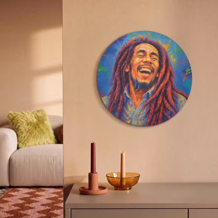 Akoestisch schilderij rond - Regenboogkleuren - Man - schilderij — 3