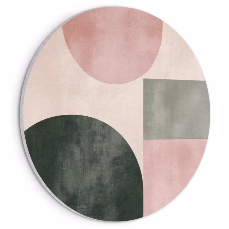 Akoestisch schilderij rond - Vormen - Abstract - Cirkel - Zwart — 1