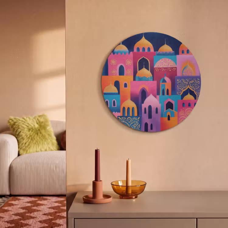 Akoestisch schilderij rond - Kleurrijk - Avond - Islamitisch — 3