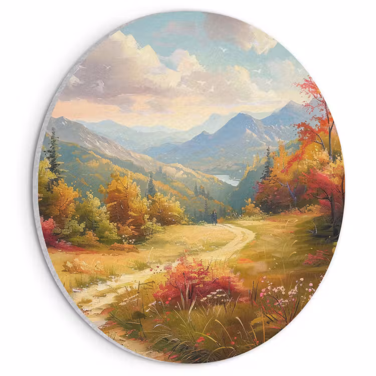 Akoestisch schilderij rond - Landschap - Illustratie - Natuur — 1