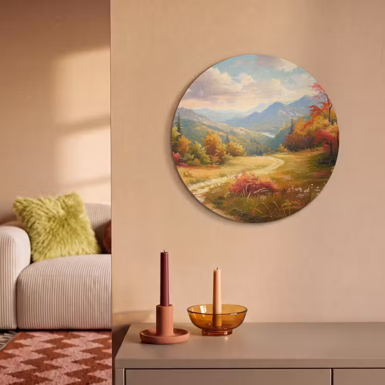Akoestisch schilderij rond - Landschap - Illustratie - Natuur — 3