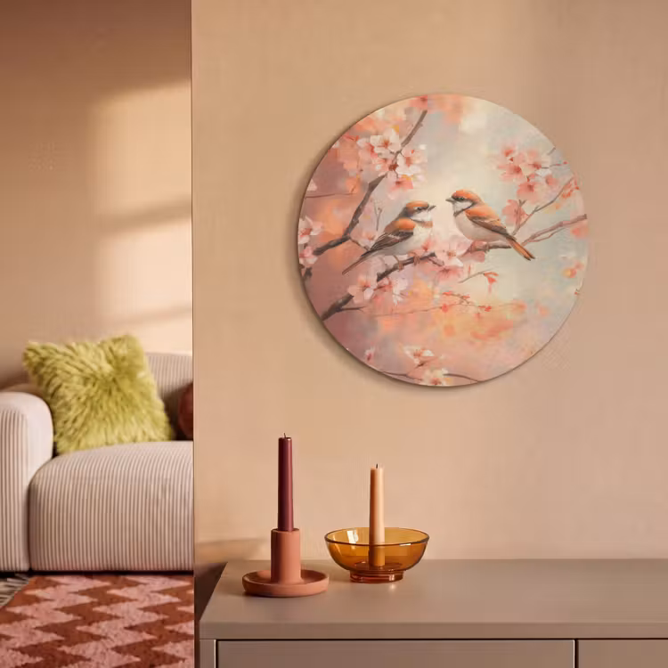 Akoestisch schilderij rond - Vogels - Romantic - Bloesemtak — 3