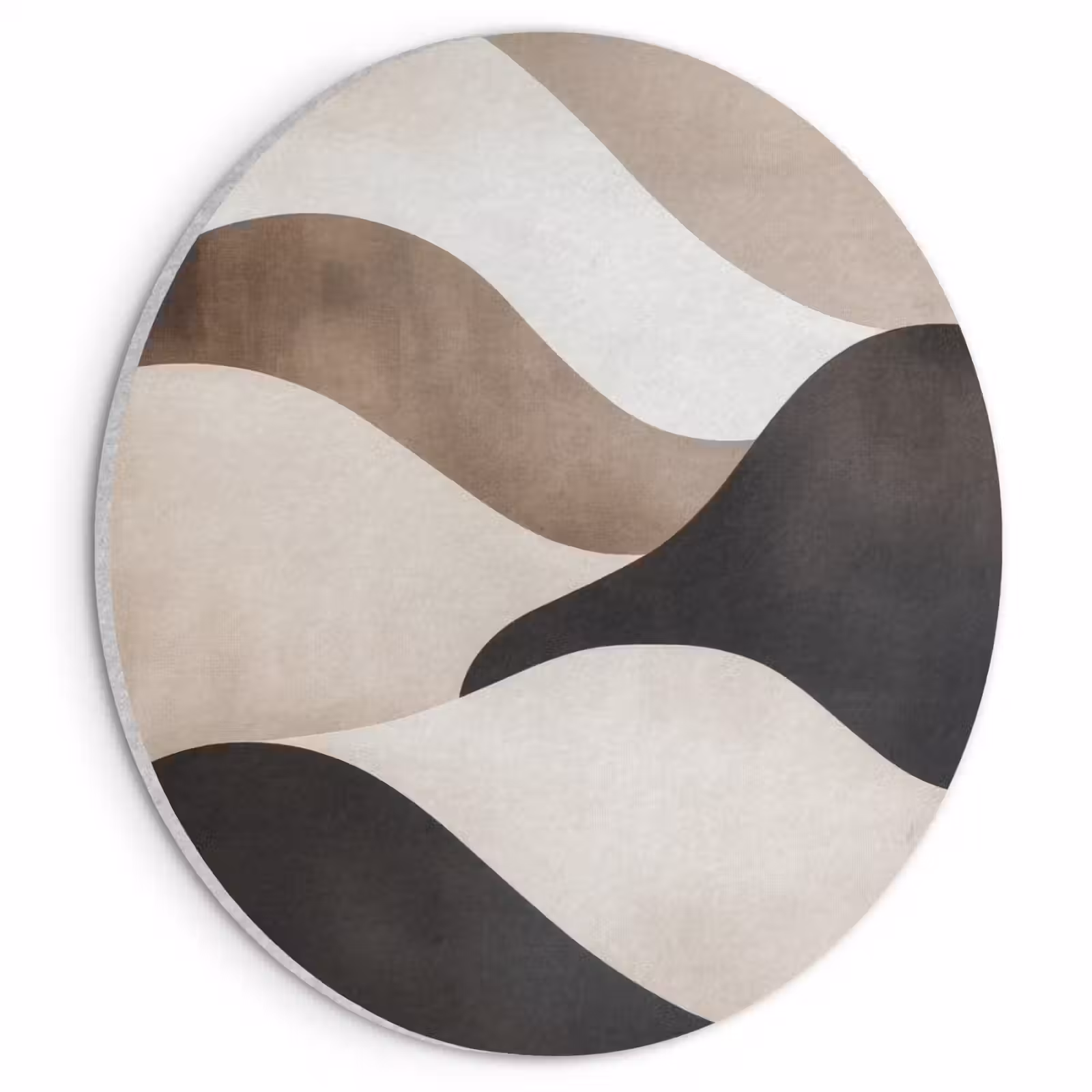 Akoestisch schilderij rond - Golven - Abstract - Beige — 1