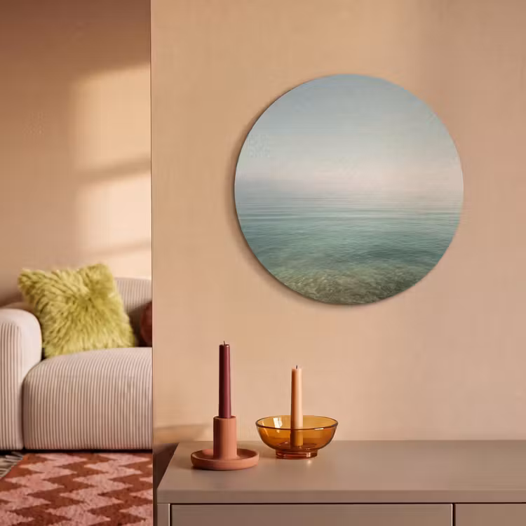 Akoestisch schilderij rond - Zee - Horizon - Blauw - Mist — 3