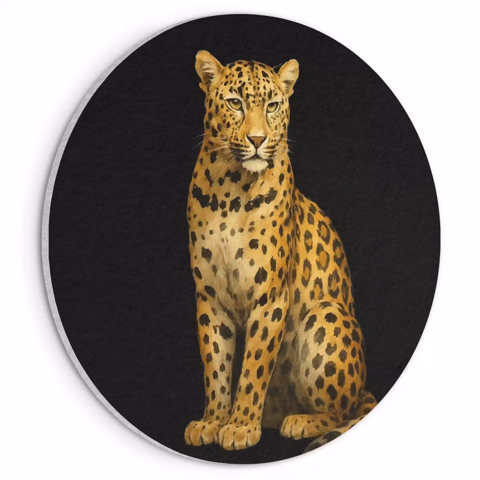 Akoestisch schilderij rond - Panter - Realistisch - Bruin — 1