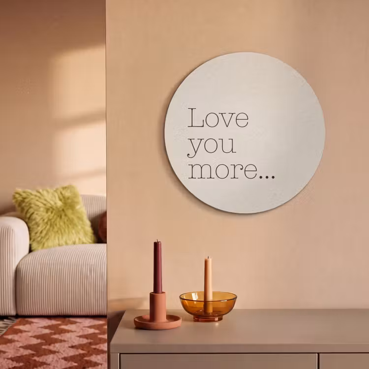 Akoestisch schilderij rond - Minimalistisch - Love - Beige — 3
