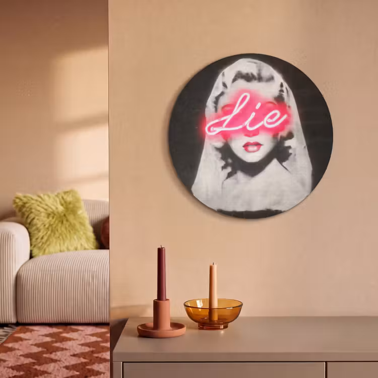 Akoestisch schilderij rond - Neon - Letters - Vintage - Vrouw — 3