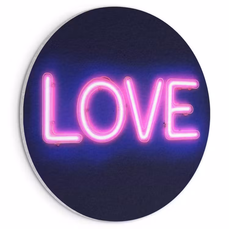 Akoestisch schilderij rond - Neon - Love - Valentijn — 1