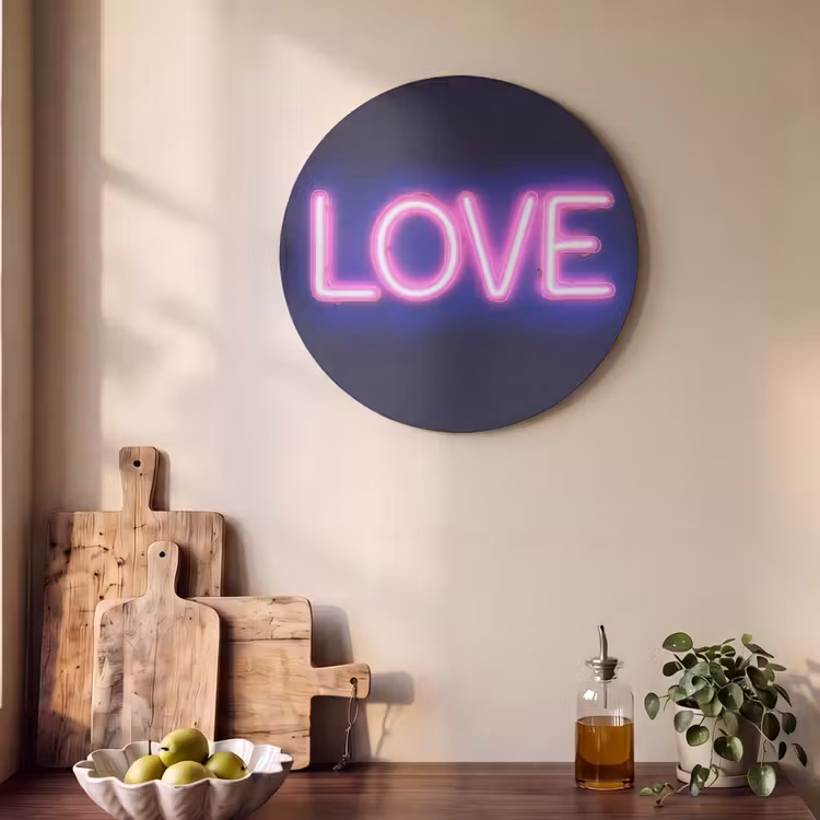 Akoestisch schilderij rond - Neon - Love - Valentijn — 4