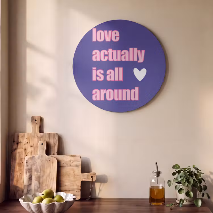 Akoestisch schilderij rond - Tekst - Valentijn - Love - Blauw — 4