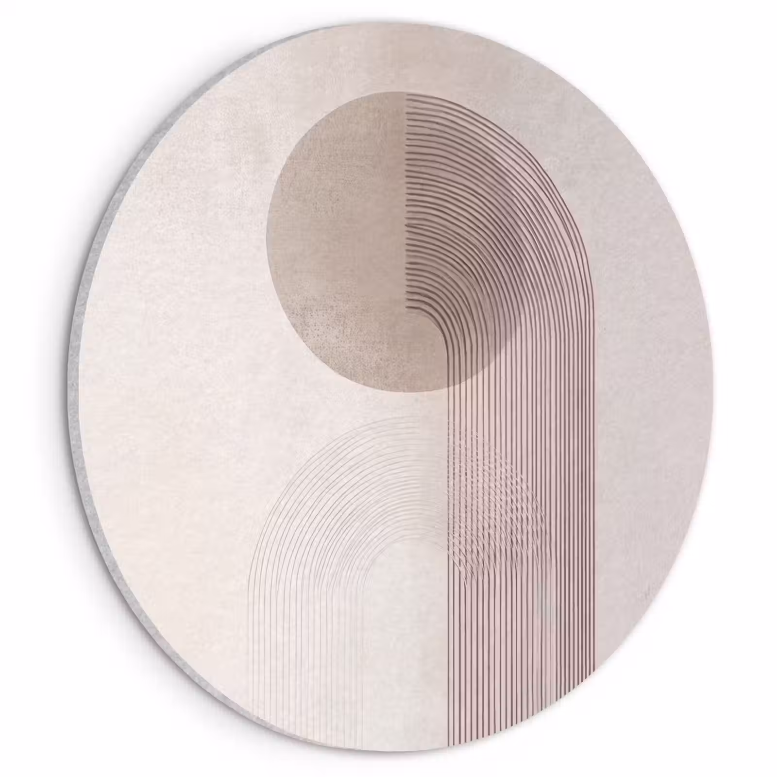 Akoestisch schilderij rond - Minimalistisch - Cirkel - Lichtgrijs — 1