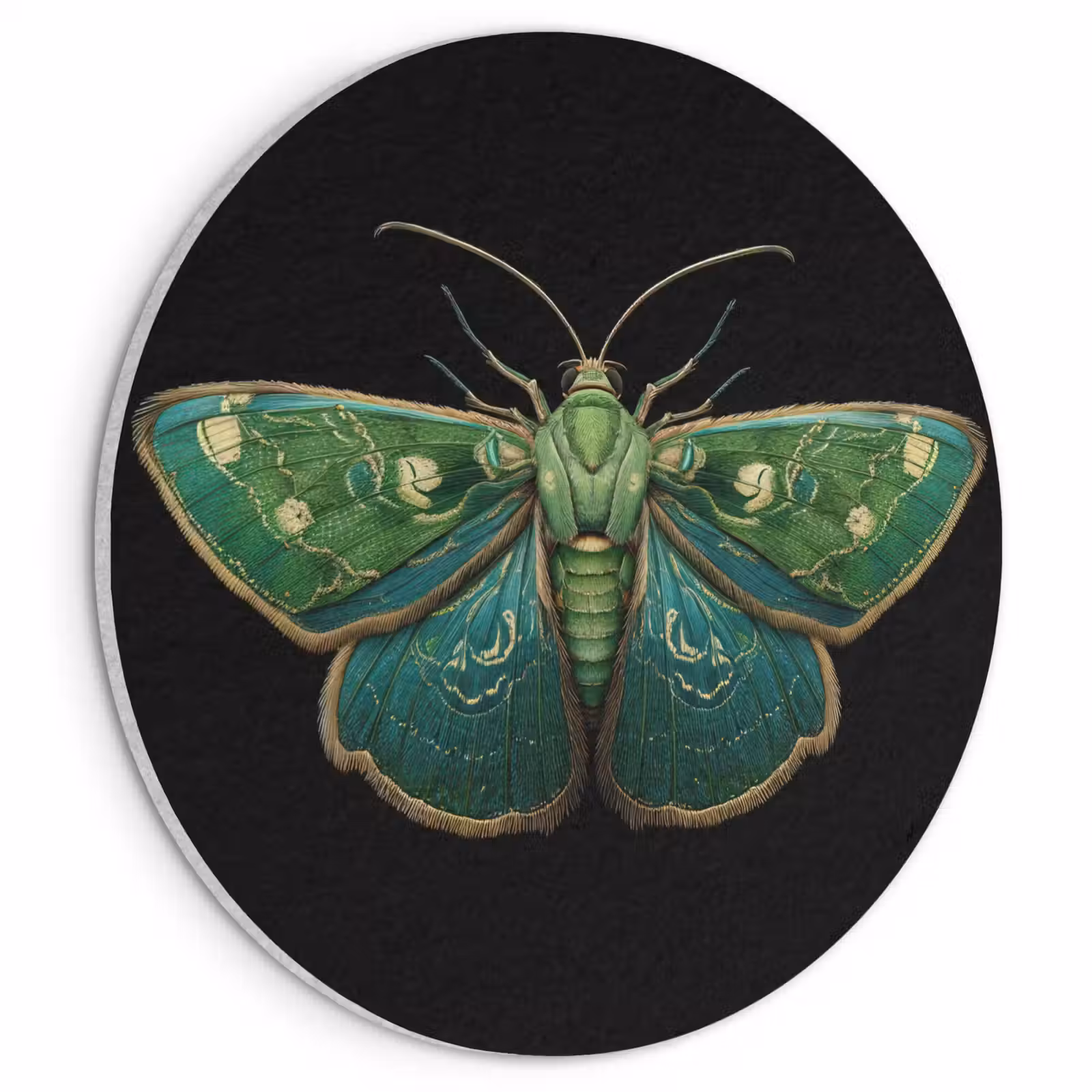 Akoestisch schilderij rond - Mot - Levendig - Groen — 1